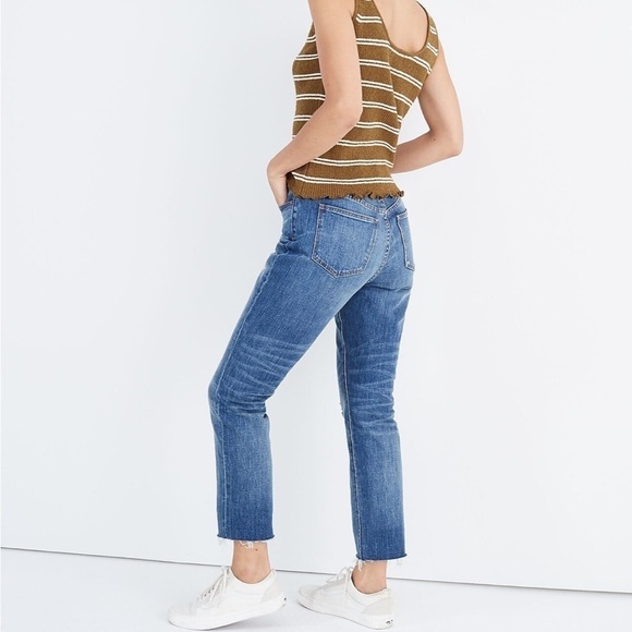 Madewell The High-Rise Slim Boyjean in Dover Wash: Raw-Hemmed Edition size 24 - Picture 14 of 16
